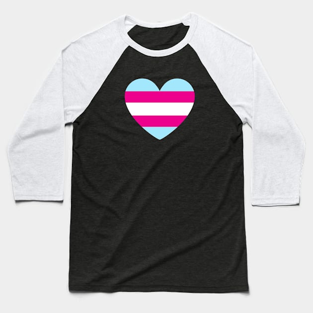 LGBT | Transgender Pride Flag Heart Baseball T-Shirt by s.hiro